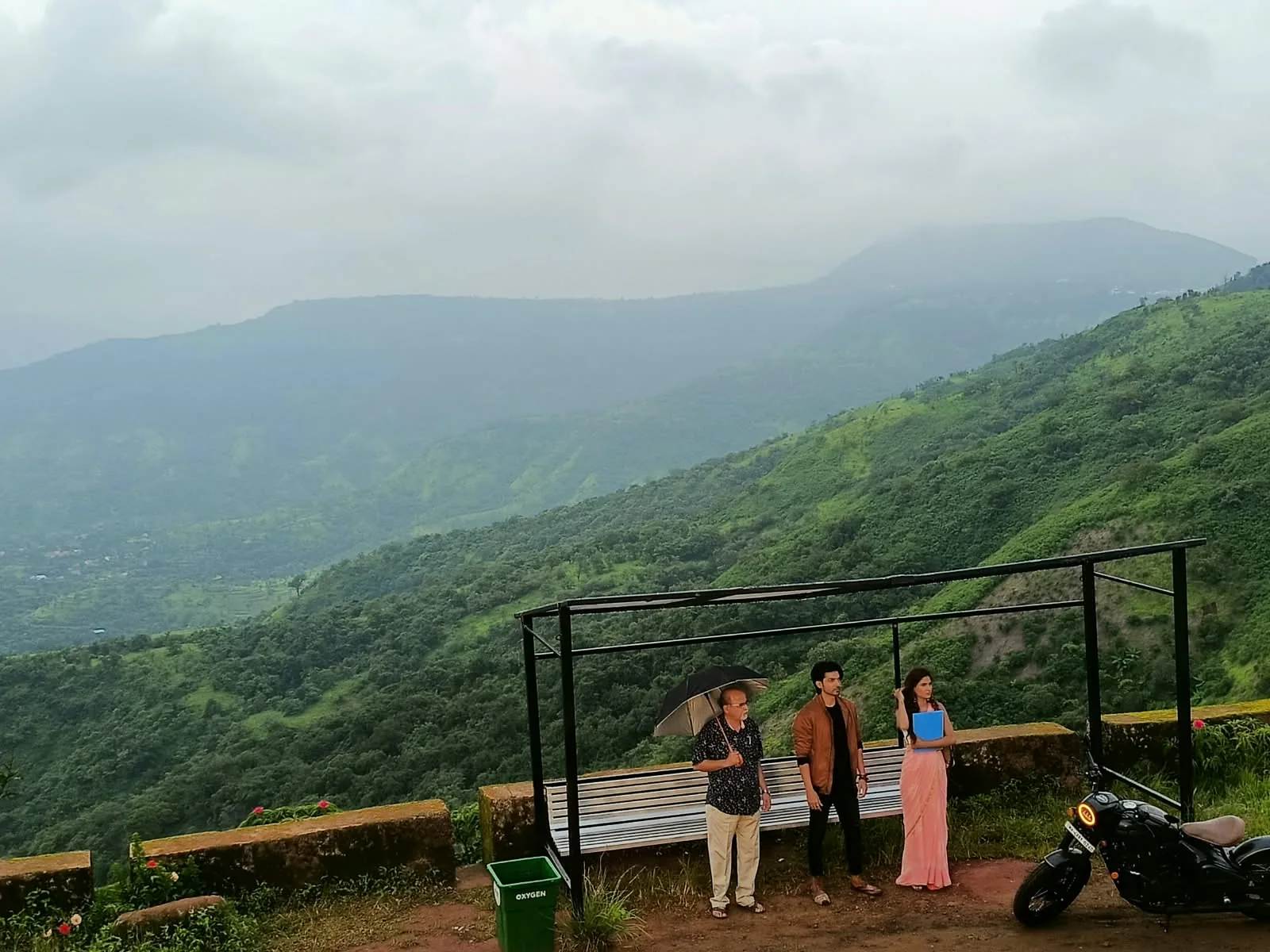 Misty viewing deck in Panchgani
